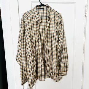 Lorenzini Linen Mens Button Down Shirt  Size XXL